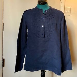 Cynthia Rowley navy long sleeve linen tunic sz M